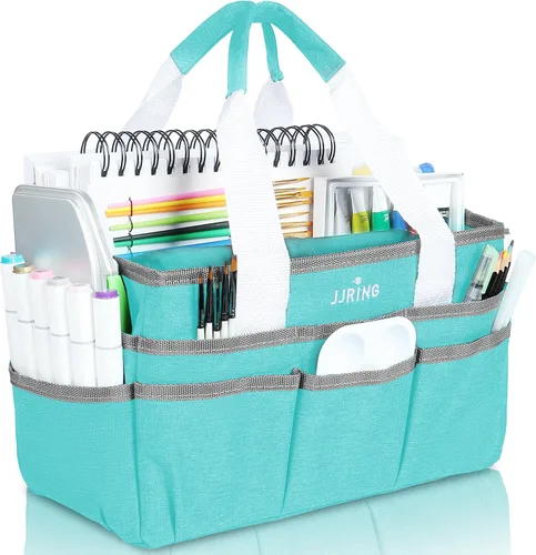 Miniatura 23 de JJRING Bolsa Organizadora de Transporte para Manualidades, Organizador de Almacenamiento de Arte con Múltiples Bolsillos, Bolsa de Costura Morado