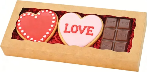 XINHPKGG 5 cajas de galletas con ventana: cajas de panadería de 12 x 5 x 1.5 pulgadas, cajas de golosinas, cajas de fresas cubiertas de chocolate