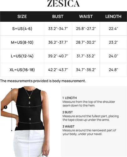 Miniatura 6 de ZESICA Camisetas sin mangas acanaladas para mujer, de verano, sin mangas, cuello alto, casual, ajustadas, básicas, de punto