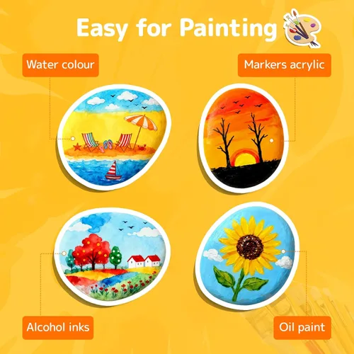 Miniatura 7 de Simetufy 25 rocas para pintar, pintura de rocas de río, piedras planas y lisas para pintar, piedras naturales seleccionadas a mano para pintar