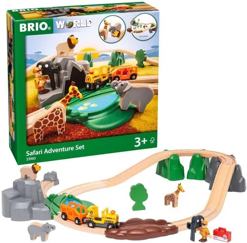Miniatura 2 de BRIO World 33960 Safari Adventure Set - Juego de tren de juguete de madera con certificación FSC de 26 piezas para niños a partir de 3 años Juego