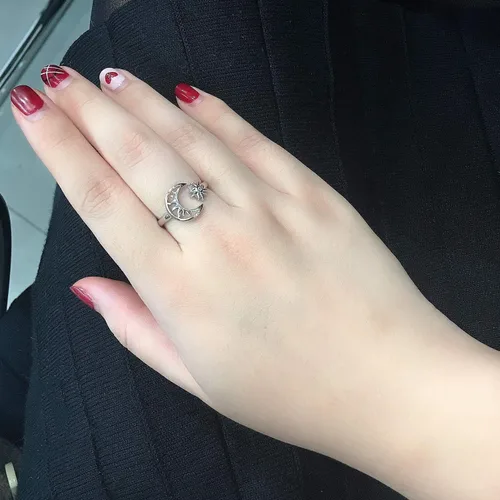 Miniatura 3 de Lindo anillo de plata de ley ajustable para mujer, cumpleaños, Halloween, Navidad, S925, regalo de joyería de plata