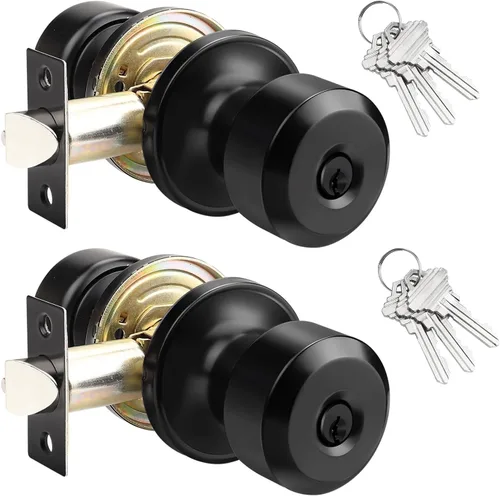 Miniatura 34 de KNOBWELL Paquete de 4 pomos de puerta cuadrados modernos para paso, pomos de puerta interiores, manija de puerta de pasillo y armario, color negro