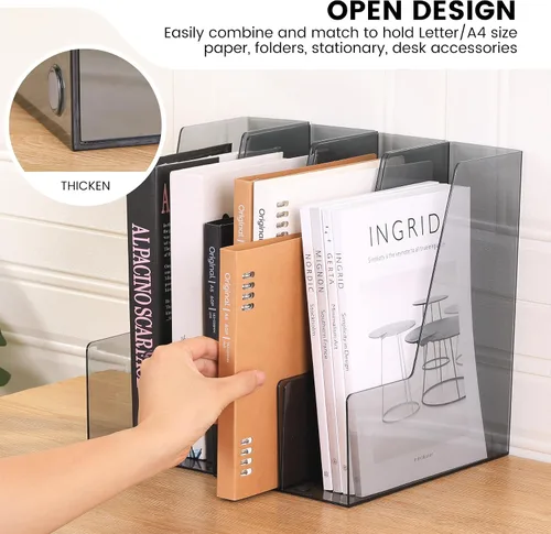 Miniatura 4 de CiWiVOKi Organizador Vertical de Archivos, Organizador de Escritorio de PET y Contenedores de Almacenamiento para Revistas, Carpetas, Cuadernos