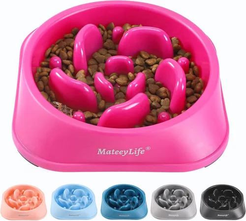 Miniatura 22 de MateeyLife Cuencos de alimentación lenta para perros, 2 unidades, cuencos rompecabezas antiasfixia para comida de perros, alimentación interactiva