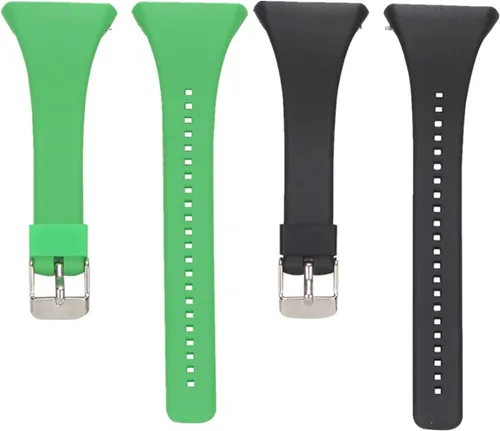 Watch Strap compatible with Polar FT4,Adjustable Silicone Sports Strap Replacement Band for Polar FT7 Smart Watch Negro y verde