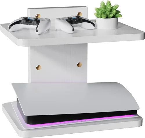 Miniatura 26 de WALI Estante flotante para TV y proyector, hasta 22 libras, soporte flotante negro para TV, soporte para DVD, soporte para proyector, soporte