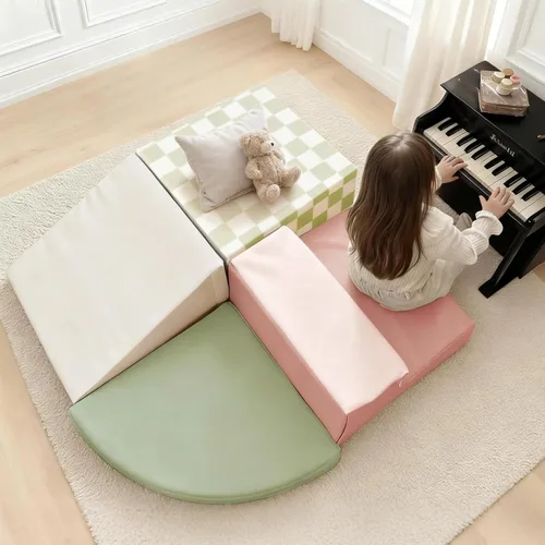 Miniatura 9 de Tiny Land - Juego de 6 bloques de espuma suave para escalar para niños pequeños, bloques de espuma para bebés, juguetes de escalada para parque