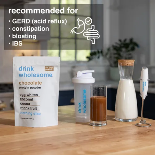 Miniatura 3 de drink wholesome Proteína en Polvo de Clara de Huevo con Chocolate Para Estómagos Sensibles Amigable con el Intestino Sin Aditivos y Sin