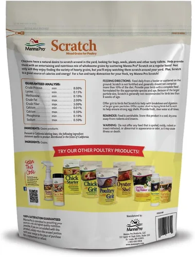 Miniatura 9 de Manna Pro Ultimate Chicken Scratch Feed, Alimento de Grano Nutritivo Rico en Nutrientes para Pollos y Aves de Corral, Mezcla Natural Multigrano