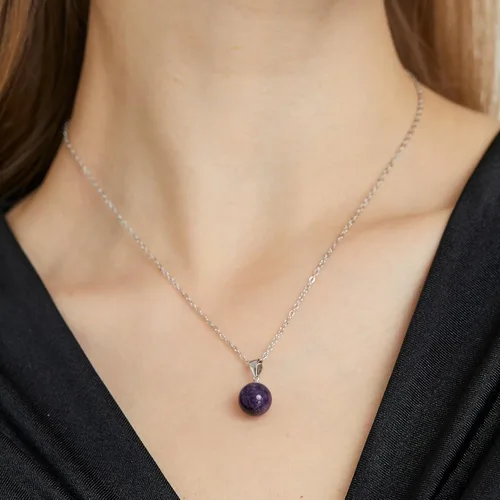 Miniatura 4 de Collar de jade natural para mujer, de plata de ley, ajustable, hecho a mano, con dije de jade verde, collar de cristal curativo, regalo de buena