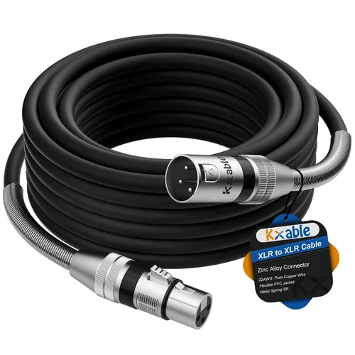 Miniatura 19 de Cables de micrófono XLR (1 pie, paquete de 2), cable de micrófono balanceado XLR macho a hembra, cordón de altavoz blindado de 3 pines, conectores