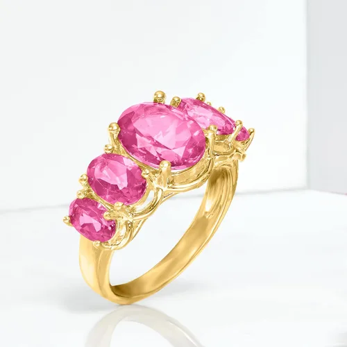 Miniatura 5 de Ross-Simons 4.50 ct. t.w. Gemstone 5-Stone Ring in 18kt Gold Over Sterling