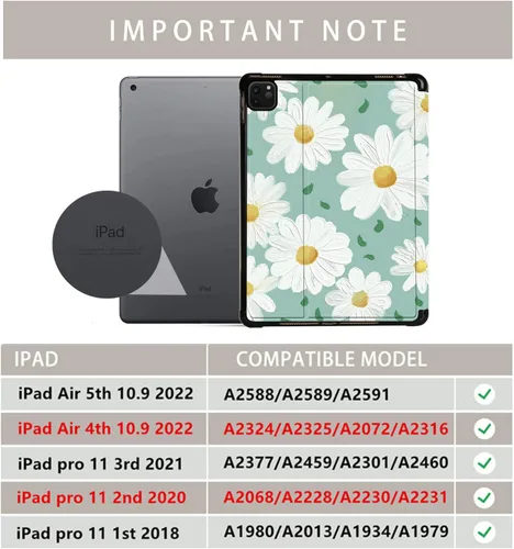 Miniatura 3 de Funda diseñada para iPad Air Gen 4 y 5 de 10.9 pulgadas (2020/2022) apagado y encendido automático con soporte para lápiz de visión multiángulo