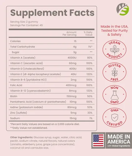 Miniatura 2 de BariSlim Gomitas multivitamínicas masticables bariátricas, vitaminas gomosas especialmente formuladas para pacientes después de una cirugía