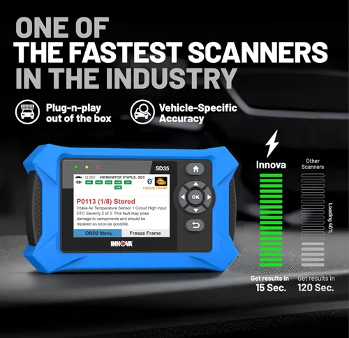 Miniatura 3 de Innova Escáner SD35 OBD2 – ABS, SRS, TPMS y lector de código de motor de verificación, datos en vivo, todos los diagnósticos del sistema, compatible