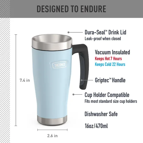 Miniatura 2 de THERMOS ICON SERIES, Taza de acero inoxidable, Glaciar, 16 onzas