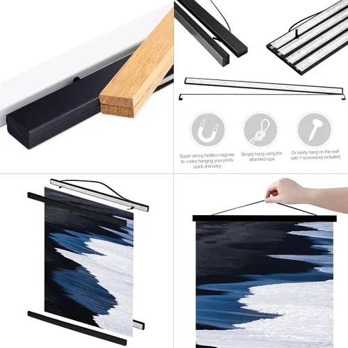 Miniatura 2 de Ywlake - Gancho magnético para pósteres, 16 x 20, 16 x 24, 16 x 22 marco para pósteres, imán de madera, impresión de pósteres, gancho de espiral