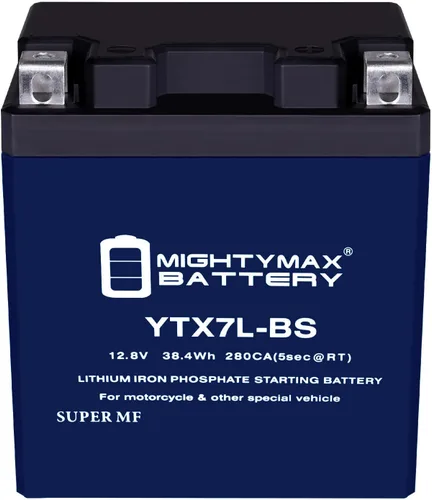 Miniatura 3 de Mighty Max Battery Reemplazo de batería de litio YTX7L-BS para motocicleta GNB 7L-BS