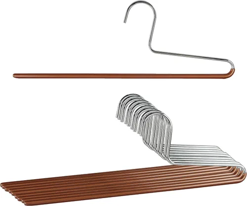 Miniatura 10 de Mawa by Reston Lloyd - Percha antideslizante para ropa que ahorra espacio con una sola barra para pantalones, estilo KH/1, juego de 30, color rojo