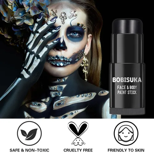 Miniatura 5 de BOBISUKA Barra de pintura negra para la cara y el cuerpo, palitos negros para deportes, béisbol, softbol, fútbol, kit de pintura negra