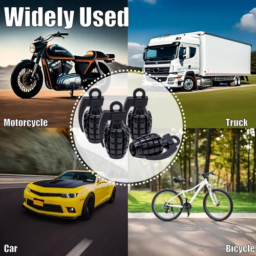 Miniatura 7 de Tapas de válvula de neumático, aleación de aluminio, anticorrosivas, a prueba de polvo, para automóviles, SUV, camiones, bicicletas, motocicletas