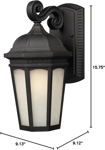Miniatura 2 de Z-Lite 508M-BK Newport - Lámpara de pared para exteriores, marco de metal, acabado negro y sombra blanca de vidrio