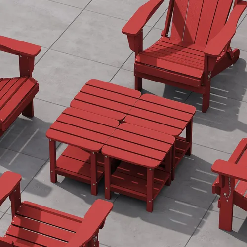 Miniatura 23 de SERWALL Mesa auxiliar Double Adirondack, Mesa auxiliar de forma rectangular, Negra