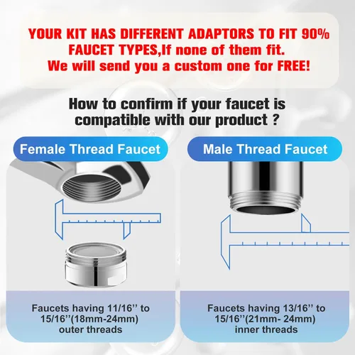 Miniatura 2 de Filtro de agua multifuncional de cocina y baño de 4 modos para grifo de fregadero con 2 filtros de repuesto, 99.9% de eliminación de cloro, A-gris