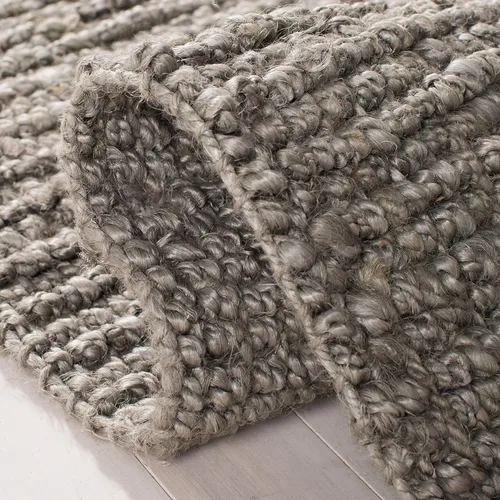 Miniatura 6 de SAFAVIEH Alfombra 9x12 - Colección de fibra natural - Grande - Gris claro, yute hecho a mano, estilo granja, textura gruesa de pelo grueso (NF447G)