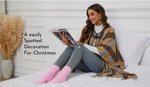 Miniatura 11 de CHANGGER Calcetines unisex con texto en inglés "If You Can Read This Bring Me Some Fuzzy Funny Saying Crew Socks Christmas Unisex Gift