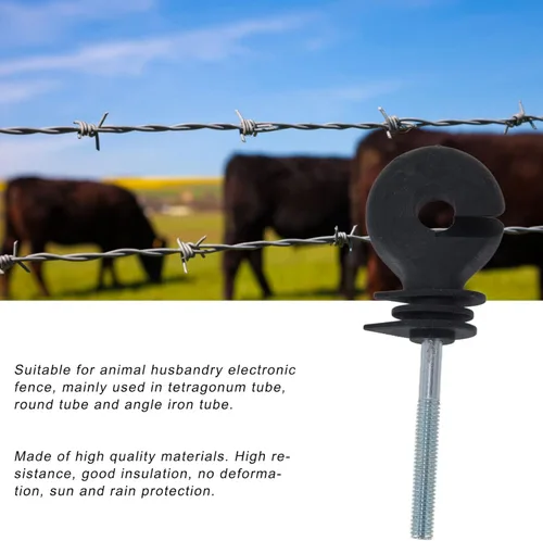 Miniatura 6 de Clavos de aislamiento electrónico roscados para cercas eléctricas, aislador de tornillo para sistema de rejilla, rodamiento de animales