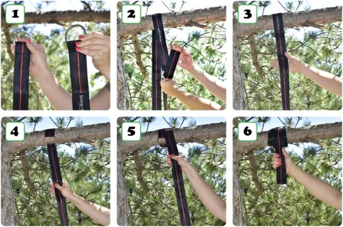 Miniatura 8 de Kit para colgar correas de columpio de árbol, dos ganchos de 10 pies extra largos y resistentes de 2200 libras y dos mosquetones de bloqueo seguros