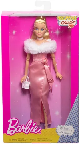 Miniatura 7 de Barbie Muñeca de moda de noche encantada en vestido rosa, Mattel Replay The Classics Collection