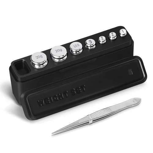 Miniatura 8 de Fuzion Pesos de Calibración 1g 2g 5g 10g 20g, Juego Total de 38g de Pesos de Calibración de Acero Inoxidable para Balanza Digital con Pinzas