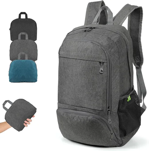 TANTOMI Mochila plegable ultraligera de 25 litros, mochila de senderismo plegable para viajes, saco de gimnasio de bolsillo compacto y equipo de