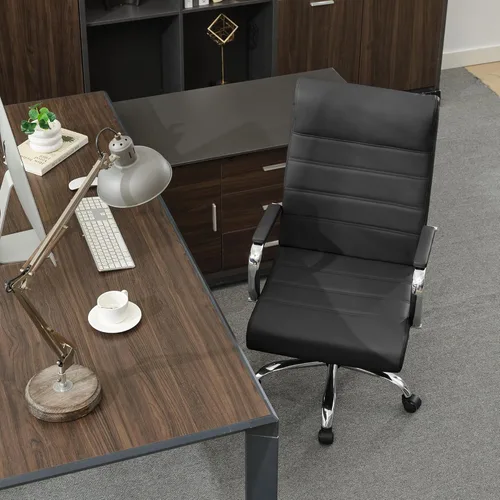 Miniatura 4 de Silla de escritorio de oficina, sillas modernas de cuero para sala de conferencias, silla ergonómica de respaldo alto, silla ejecutiva giratoria