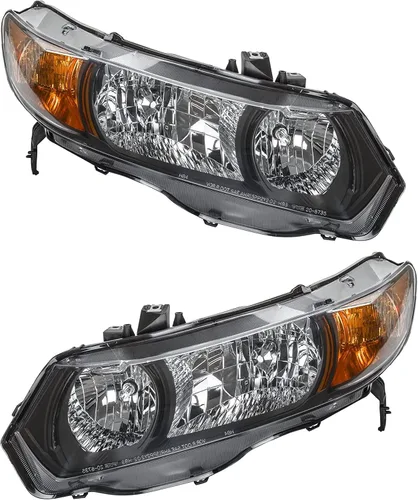 Miniatura 11 de Repuesto para Honda 2006-2009 Civic Coupe LX, EX, DX 2009 Civic Coupe EX-L Conjunto de faros halógenos con bombillas izquierda/lado del conductor