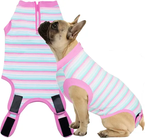 Miniatura 32 de Traje de Recuperación Wabdhaly para Perros, Traje de Cone de Perro con Cremallera Alternativa para Cirugía de Esterilización Femenina, Traje