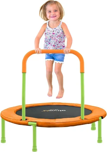 Miniatura 8 de Ativafit - Pequeño trampolín de 36 pulgadas para niños de 2 a 6 años, plegable, para interiores y exteriores, con asa de espuma, cubierta acolchada