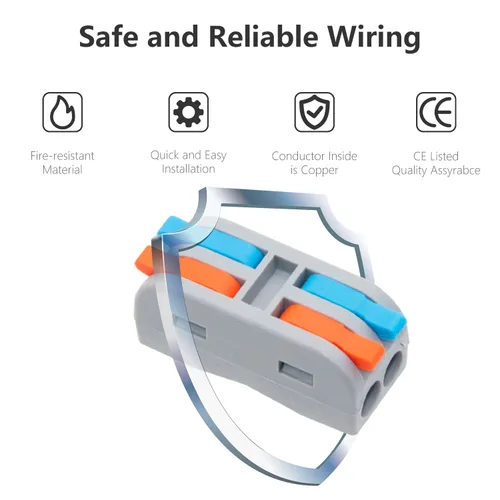 Miniatura 5 de 84 conectores de cable de palanca, 2 en 2 salidas rápidas y compactas, conector eléctrico para AWG24-12