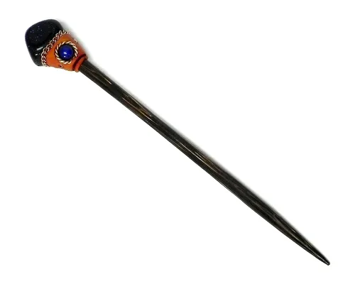 Miniatura 11 de Mia Jewel Shop - Palillos de madera de Chonta con piedras preciosas curativas naturales – Palillos para el cabello hechos a mano para mujeres