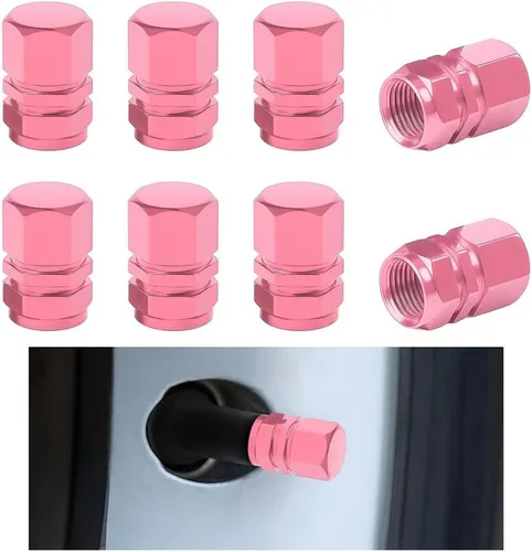 Miniatura 8 de Osilly Tapones de válvula de vástago de neumático de automóvil, 4 piezas de cubiertas de vástago de válvula de aleación de aluminio, resistentes a