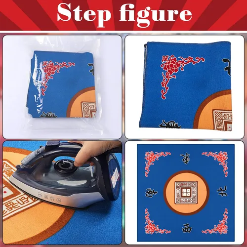 Miniatura 5 de Juego de 2 alfombrillas Mahjong para mesa Mahjong, antideslizantes, con reducción de ruido, para juegos de mesa de póquer, azulejos, dominó, fiesta