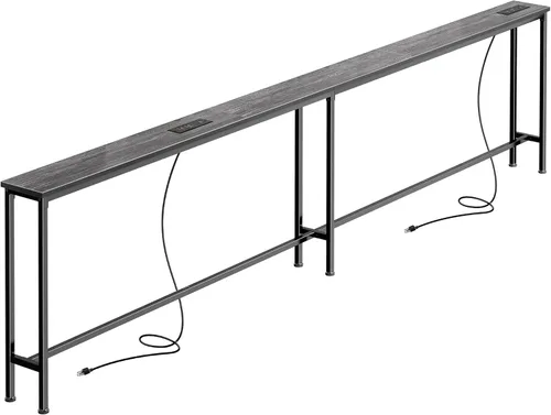Miniatura 21 de SUPERJARE AST001Z - Mesa de sofá de 79 pulgadas con 2 tomas de corriente y puertos USB-C, mesa consola estrecha de 5.9 pulgadas con almacenamiento