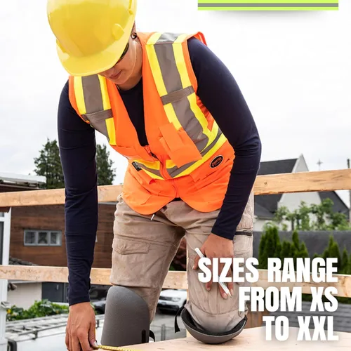 Miniatura 4 de Pioneer Chaleco de seguridad para mujer con bolsillos - Cinta reflectante de alta visibilidad - Para la construcción - Naranja