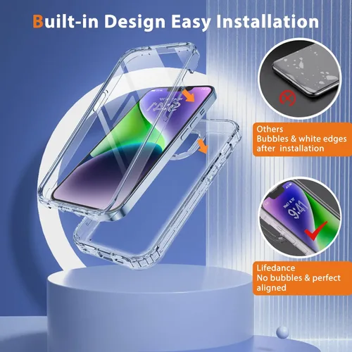 Miniatura 3 de Lifedance - Funda diseñada para iPhone 14/13, funda protectora resistente de cuerpo completo con protector de pantalla integrado, protección contra