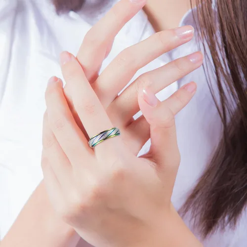 Miniatura 15 de Anillos giratorios para aliviar la ansiedad y la ansiedad para mujeres, 0.236 pulgadas, acero inoxidable, para aliviar la preocupación y el estrés