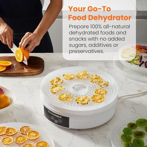 Miniatura 3 de Elite Gourmet EFD770WD - Deshidratador digital de alimentos con 5 bandejas de 12.5" sin BPA, temporizador ajustable de 48 horas y temperatura de 95
