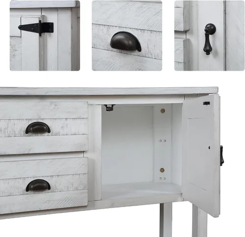Miniatura 4 de Merax Armario de almacenamiento de cocina con cajones y puertas, armario de almacenamiento con estante abierto para sala de estar, cocina, comedor